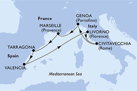 MSC Fantasia - Itálie, Francie, Španělsko, Brazílie (z Civitavecchie)