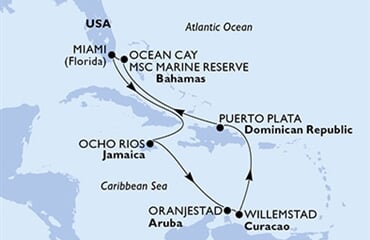 MSC Divina - USA, Jamajka, Aruba, Dominikán.rep., Bahamy (z Miami)