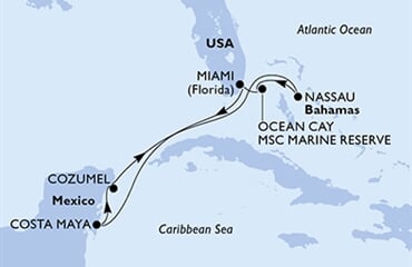 MSC Seaside - USA, Mexiko, Bahamy (z Miami)