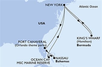 MSC Meraviglia - USA, Brazílie, Bermudy, Bahamy (z New Yorku)