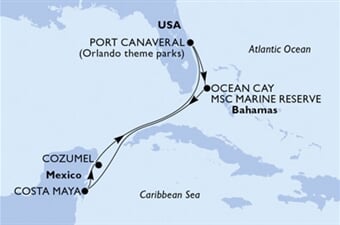 MSC Seashore - USA, Bahamy, Brazílie, Mexiko (z Port Canaveralu)