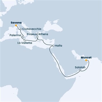 Trasa plavby CTO-MCT16A02