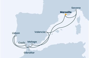 Costa Favolosa - Francie, Velká Británie, Portugalsko, Španělsko, Itálie (z Marseille)