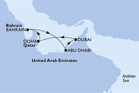 MSC Euribia - Arabské emiráty, Katar, Bahrajn (z Dubaje)