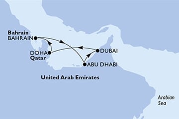 MSC Euribia - Katar, Bahrajn, Brazílie, Arabské emiráty (Dauhá)