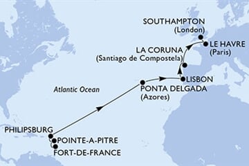 MSC Virtuosa - Martinik, Guadeloupe, Nizozemské Antily, Portugalsko, Španělsko, ... (Fort-de-France)