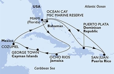 MSC Seascape - USA, Dominikán.rep., Portoriko, Bahamy, Jamajka, ... (z Miami)