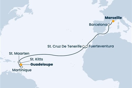 Costa Fortuna - Francie, Španělsko, Nizozemské Antily (z Marseille)