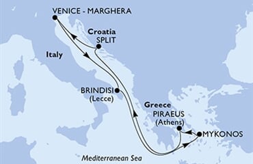 MSC Armonia - Itálie, Řecko, Chorvatsko (Brindisi)