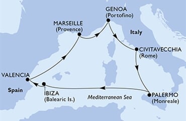 MSC Grandiosa - Španělsko, Francie, Itálie, Brazílie (Valencie)