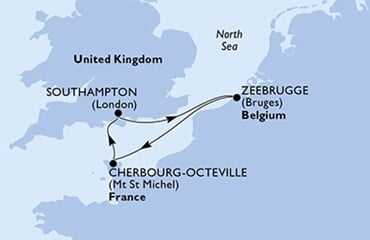 MSC Virtuosa - Velká Británie, Belgie, Francie (ze Southamptonu)