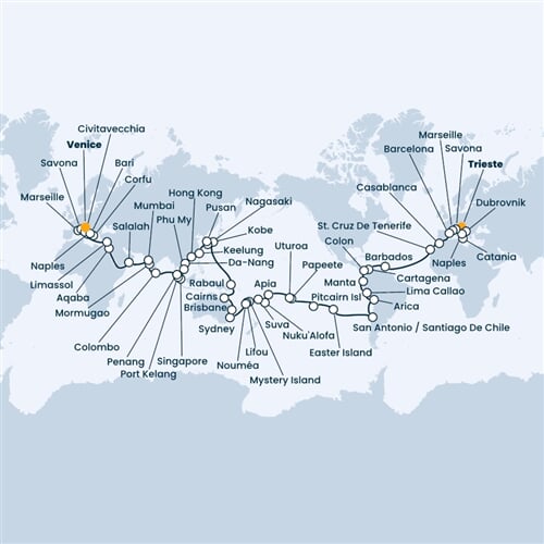Trasa plavby CDE-TRSC6A03