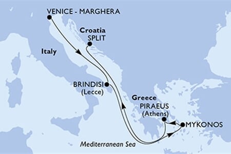 MSC Armonia - Itálie, Řecko, Chorvatsko (z Benátek)