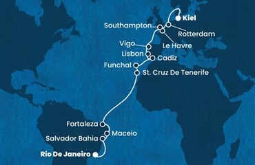 Costa Diadema - Brazílie, Španělsko, Portugalsko, Francie, Velká Británie, ... (z Rio de Janeira)