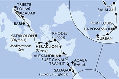 MSC Splendida - Itálie, Chorvatsko, Řecko, Egypt, Jordánsko, ... (Bari)