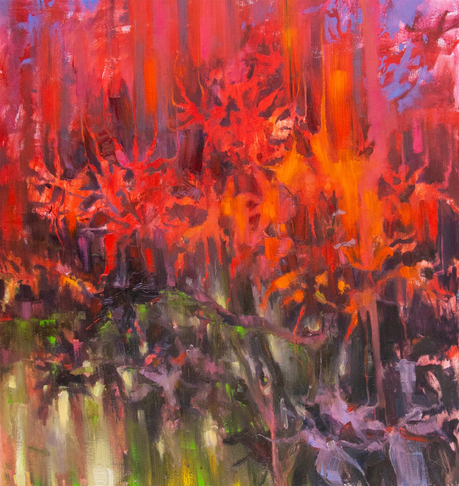 Adéla Topolová: Planoucí javor II, 95 × 90 cm