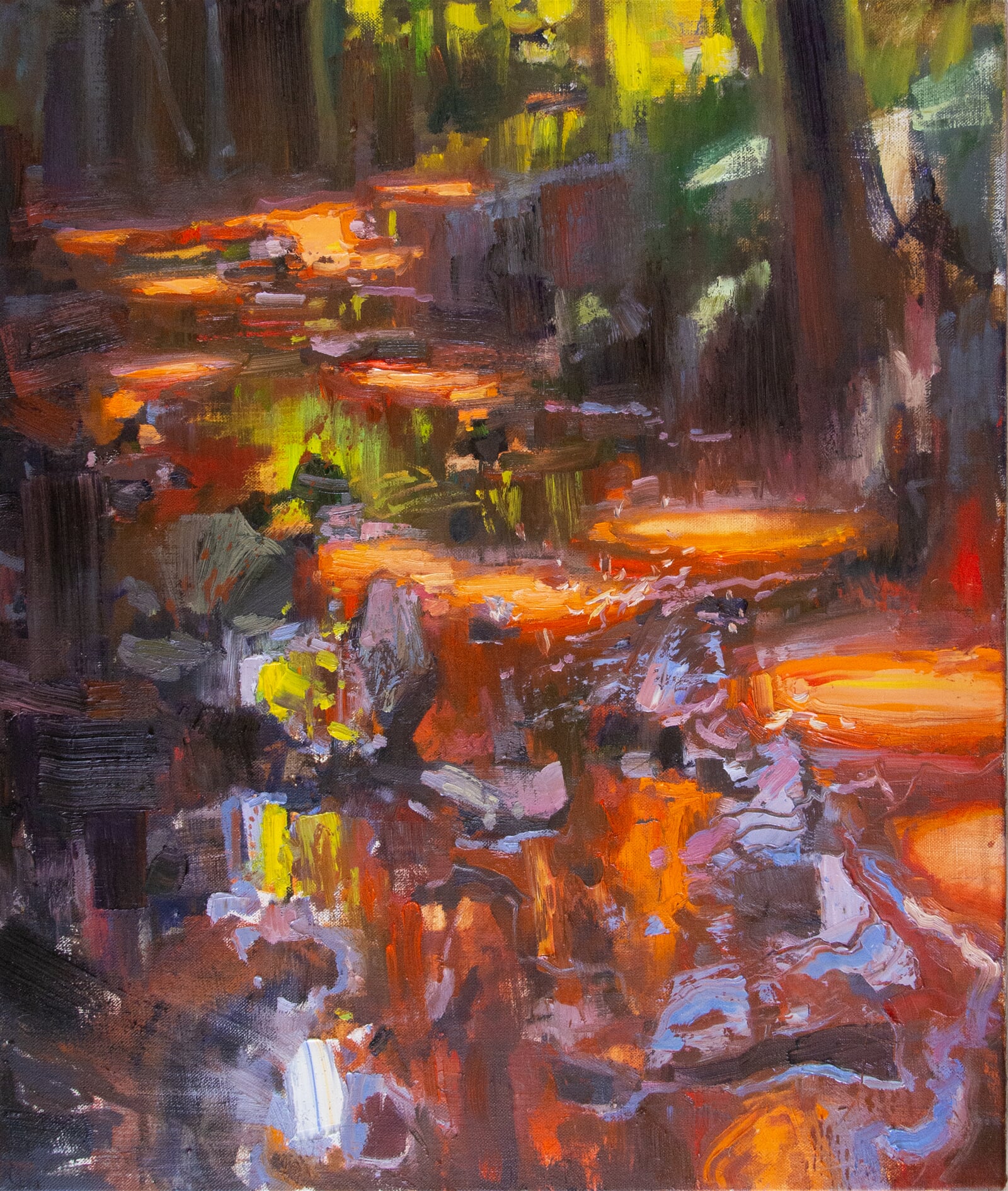 Adéla Topolová: Plovoucí světla, 65 × 55 cm