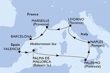 MSC Seaside - Španělsko, Itálie, Francie (Valencie)