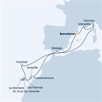 Trasa plavby CFS-BCN14123
