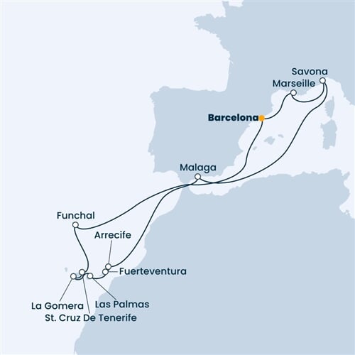 Trasa plavby CFS-BCN14123