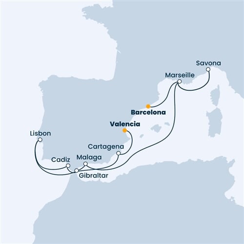 Trasa plavby CFA-BCN11903