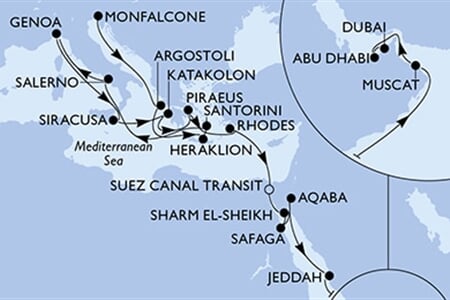 MSC Opera - Itálie, Řecko, Egypt, Jordánsko, Saúdská Arábie, ... (Monfalcone)