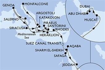 MSC Opera - Itálie, Řecko, Egypt, Jordánsko, Saúdská Arábie, ... (Monfalcone)