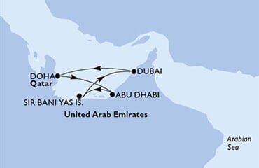 MSC Euribia - Arabské emiráty, Katar (z Abú Dhabí)