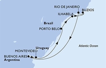 MSC Musica - Uruguay, Brazílie, Argentina (Montevideo)