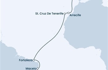 Costa Diadema - Portugalsko, Španělsko, Brazílie (z Lisabonu)