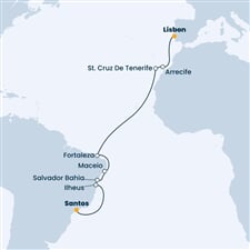 Costa Diadema - Portugalsko, Španělsko, Brazílie (z Lisabonu)