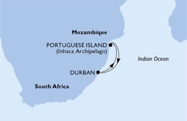MSC Splendida - Jihoafrická r., Mosambik (Durban)