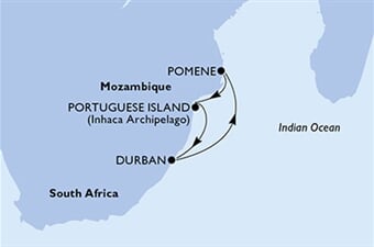MSC Splendida - Jihoafrická r., Mosambik (Durban)