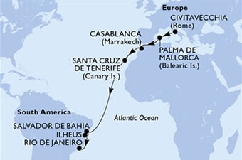 MSC Seaview - Itálie, Španělsko, Maroko, Brazílie (z Civitavecchie)