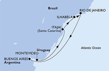 MSC Musica - Uruguay, Brazílie, Argentina (Montevideo)