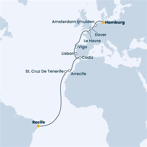 Trasa plavby CFA-REC17A00