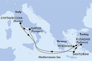 MSC Divina - Itálie, Řecko, Turecko (Neapol)