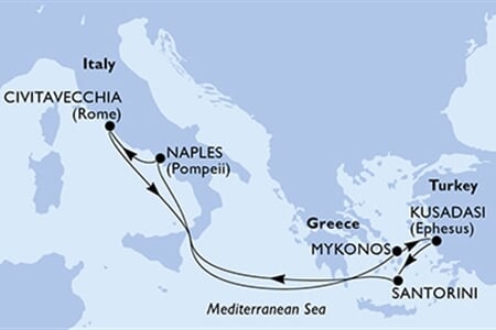MSC Divina - Itálie, Brazílie, Řecko, Turecko (Neapol)