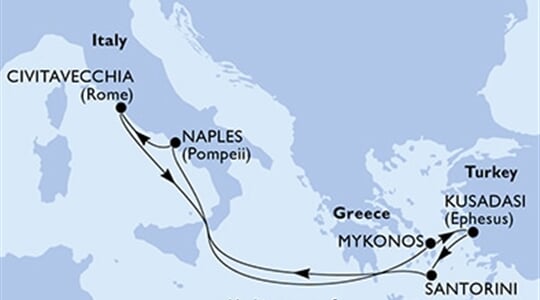 MSC Divina - Itálie, Řecko, Turecko (Neapol)