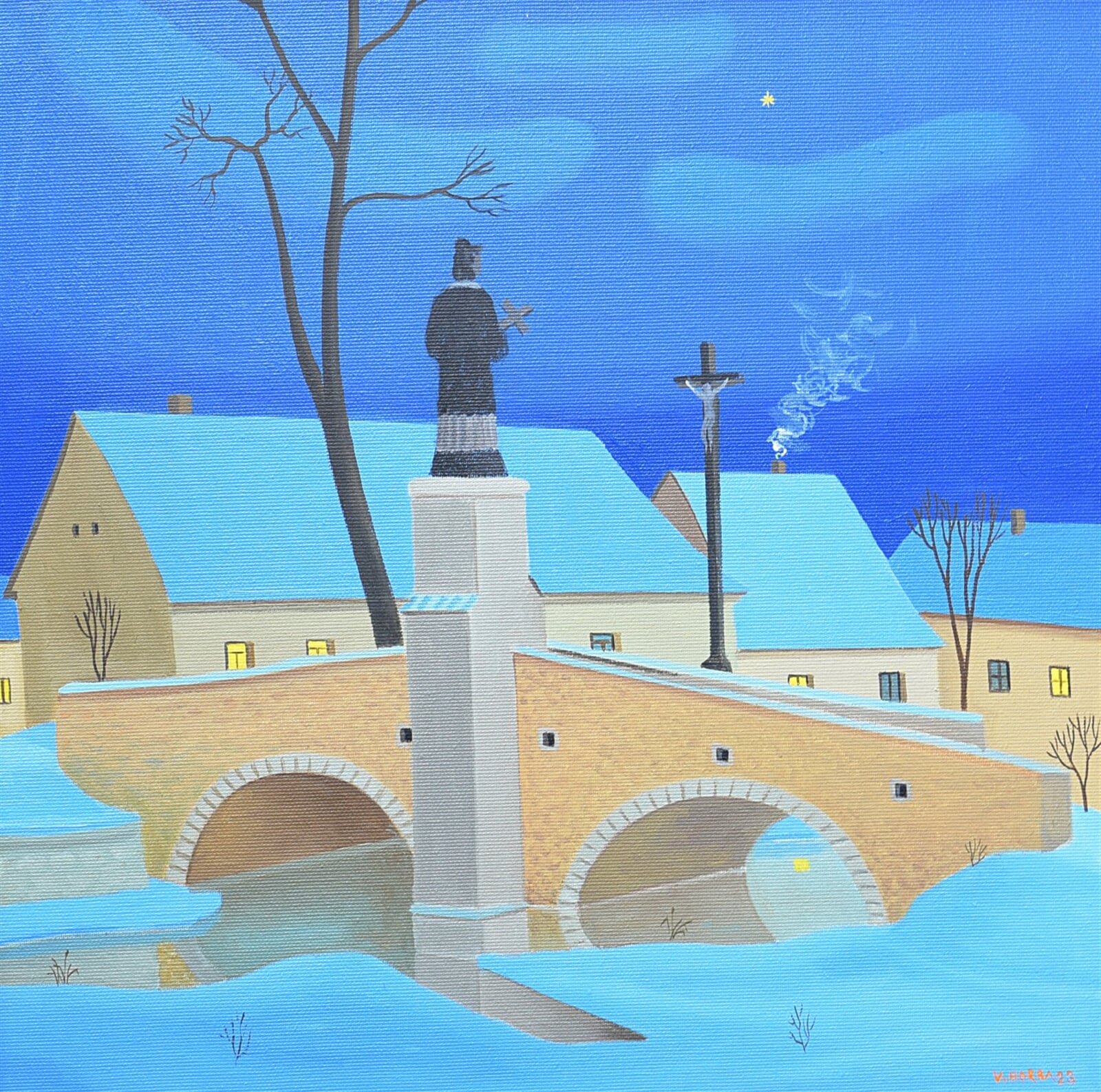 Valentin Horba: Vodňaské Benátky, 40 × 40 cm