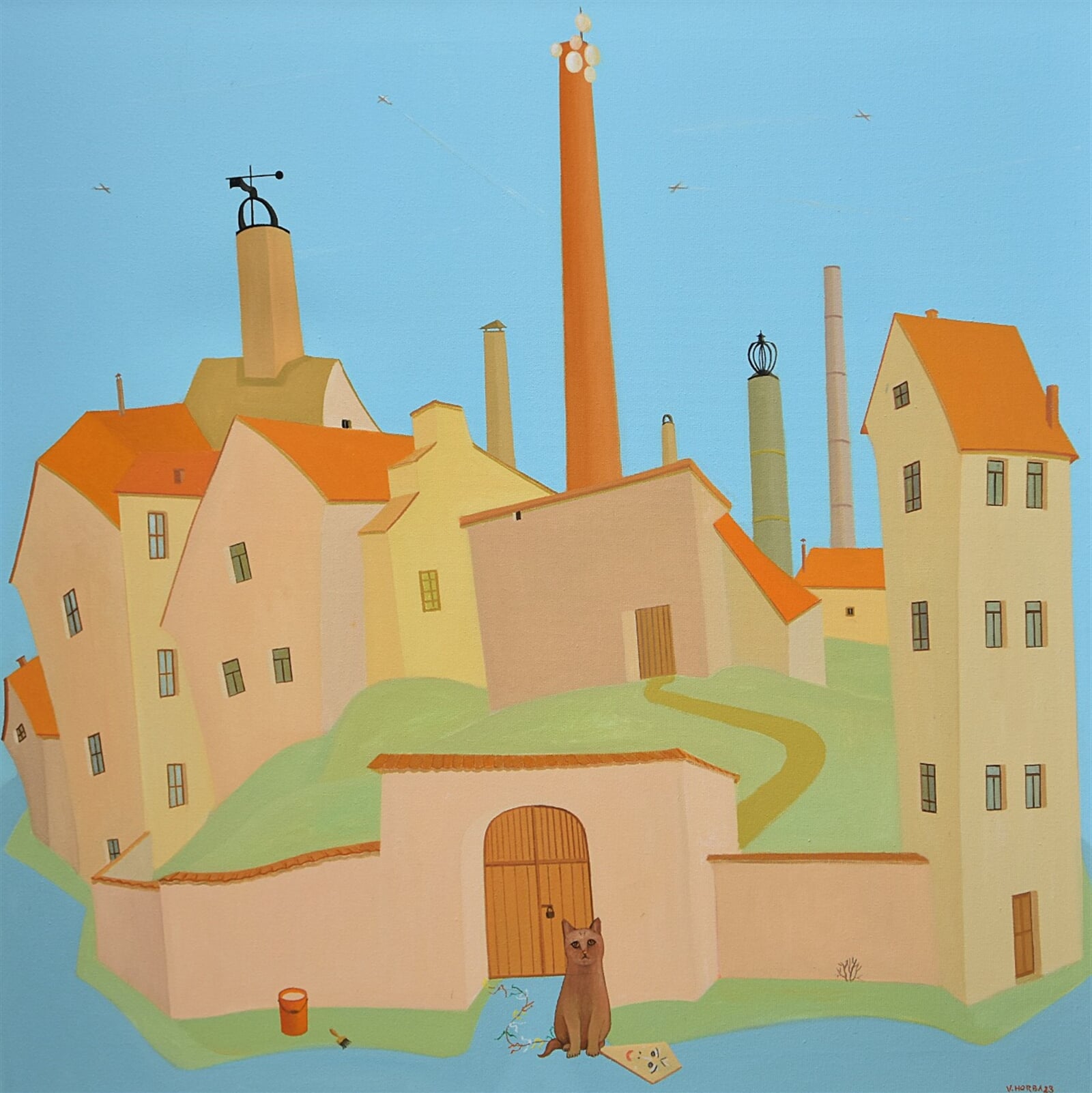 Valentin Horba: Komíny, 80 × 80 cm