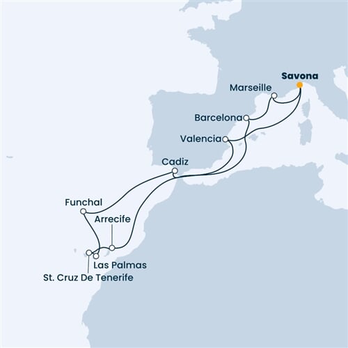 Trasa plavby CFI-SVN14A33