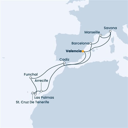 Trasa plavby CFI-VLC14A08