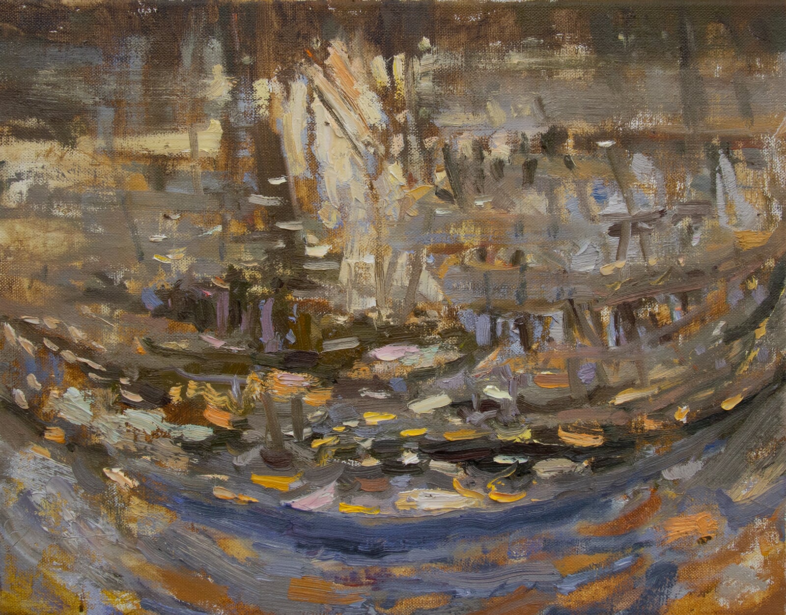 Adéla Topolová: Nekonečná hladina podzimu, 35 × 45 cm