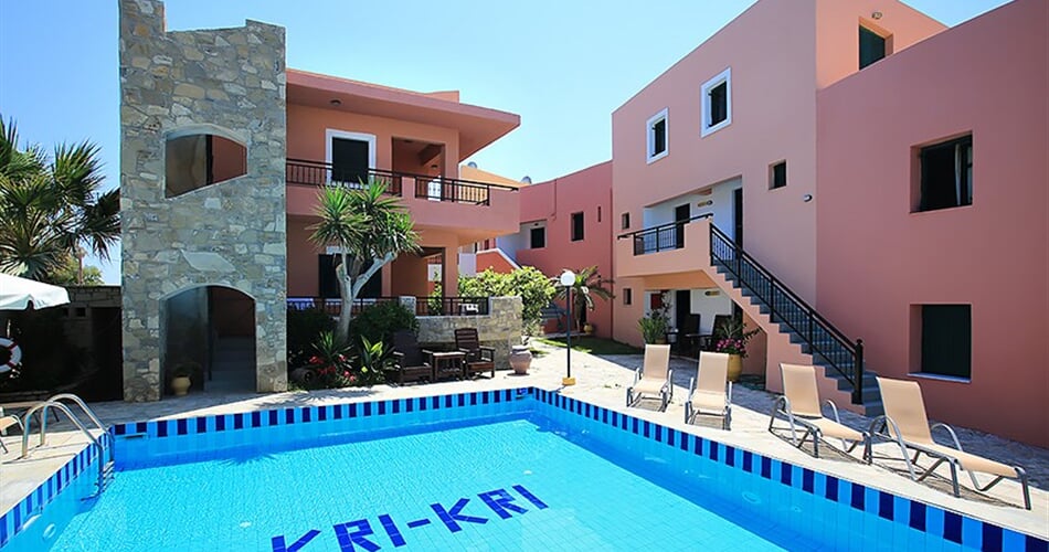 Aparthotel Kri Kri Village: fotografie vybavení exteriérů a interiérů ubytování.