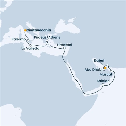 Trasa plavby CTO-DXB19A0I