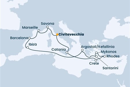 Costa Fortuna - Itálie, Řecko, Španělsko, Francie (z Civitavecchie)