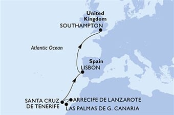 MSC Euribia - Španělsko, Portugalsko, Velká Británie (Las Palmas)