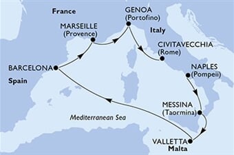 MSC World Europa - Itálie, Malta, Španělsko, Francie (Neapol)