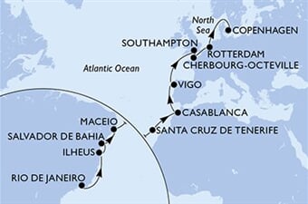 MSC Preziosa - Brazílie, Španělsko, Maroko, Velká Británie, Francie, ... (z Rio de Janeira)